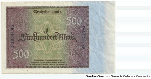 Banknote from Germany year 1922