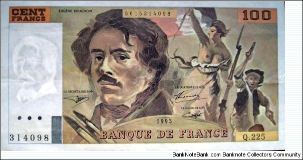 100 Francs - Delacroix Banknote