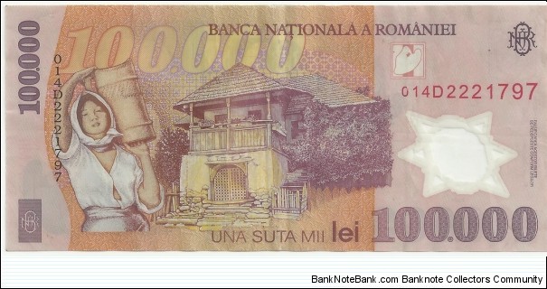 Banknote from Romania year 2001