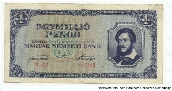Hungary 1 Million Pengö 1945 Banknote