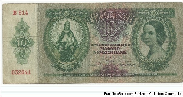 Hungary 10 Pengö 1936 Banknote