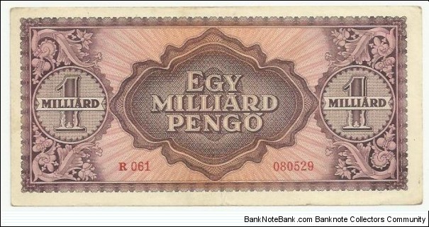 Banknote from Hungary year 1946