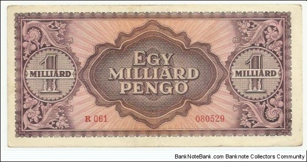 Banknote from Hungary year 1946