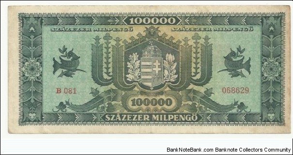 Banknote from Hungary year 1946