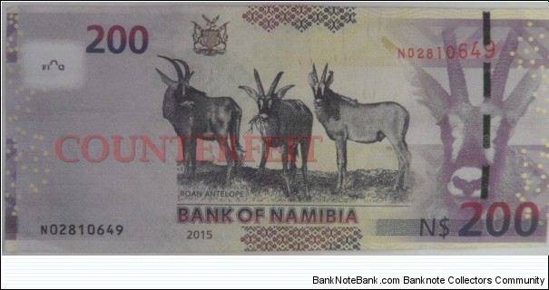 Banknote from Namibia year 2015