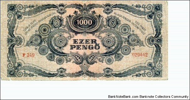 Banknote from Hungary year 1945