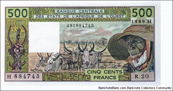 500 Francs - West African States. Niger (H) Banknote