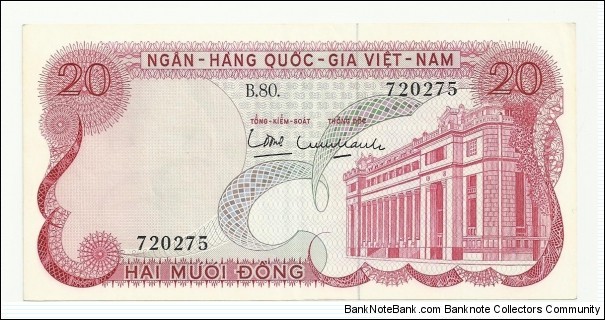 VietNam-South 20 Ðồng ND(1970) Banknote