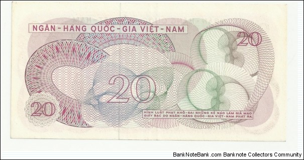 Banknote from Vietnam year 1970