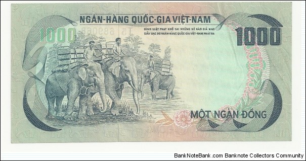 Banknote from Vietnam year 1972