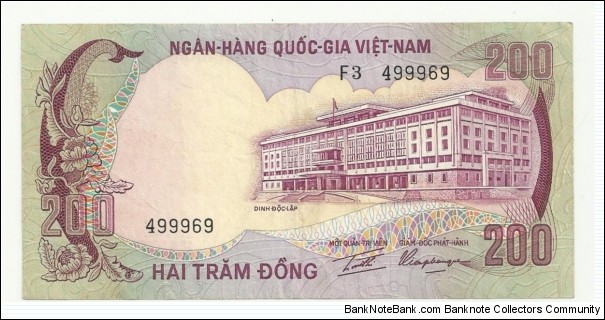 VietNam-South 200 Ðồng ND(1972) Banknote