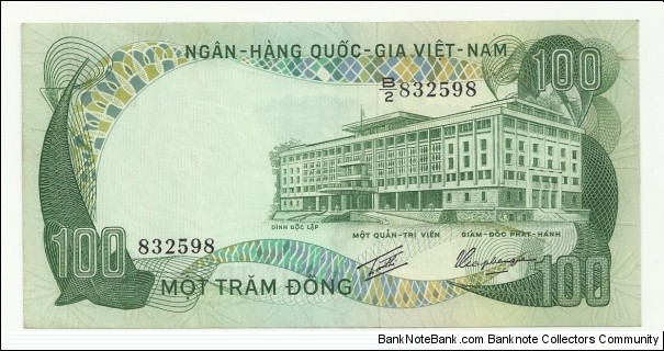 VietNam-South 100 Ðồng ND(1972) Banknote