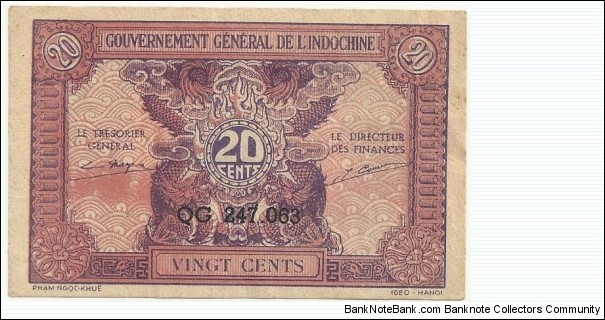 Banknote from Vietnam year 1942