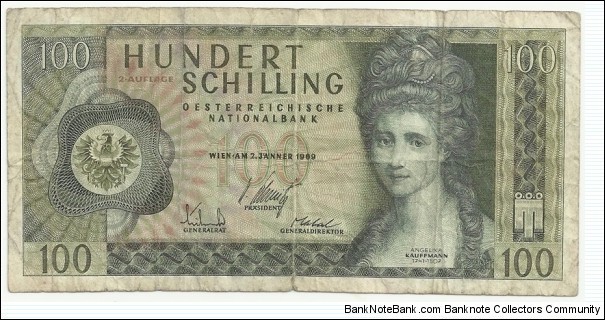 Austria 100 Schilling 1969 Banknote