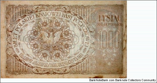 Banknote from Poland year 1919