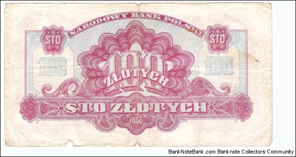 Banknote from Poland year 1944