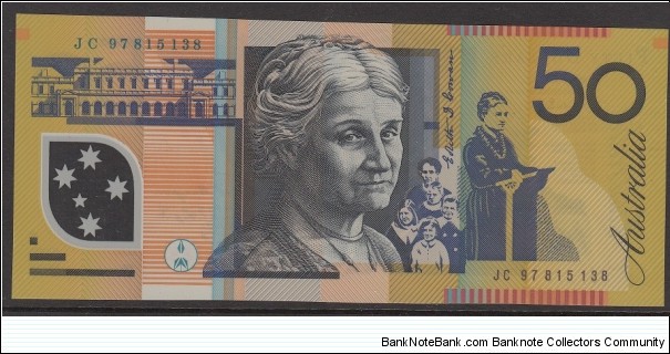 1997 $50 polymer note. JC97 last prefix Banknote