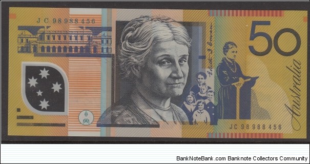 1998 $50 polymer note. JC98 last prefix Banknote