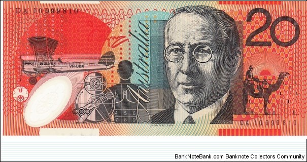 2010 $20 polymer note. DA10 last prefix. 999810 high serial number Banknote