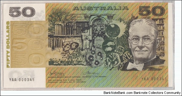 1973 $50 paper note. NPA Anniversary set number 000345 Banknote
