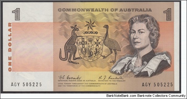 1967 $1 paper note. Coombs / Randall Banknote