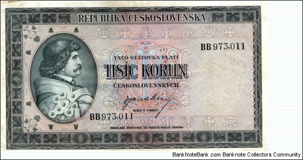 Czechoslovakia 1000 Korun Banknote