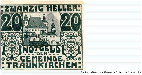Traunkirchen 20 Heller Notgeld Banknote