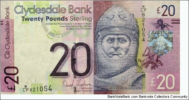 Clydesdale Bank 20 Pounds Banknote