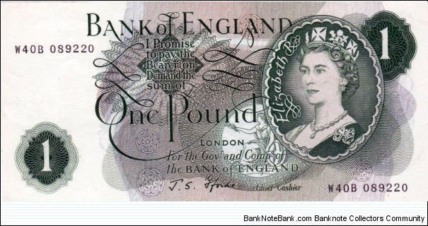 Bank of England 1 Pound Banknote