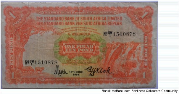 One Pound - Standard Bank of South Africa Banknote