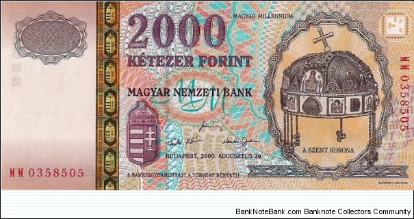 2000 Forint - Magyar Millennium Banknote