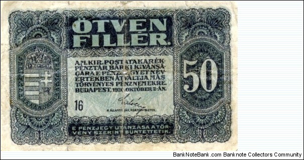 50 Filler Banknote