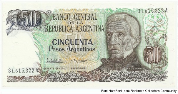 Argentina 50 Pesos Argentinos ND(1983-85) Banknote