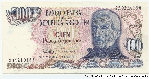 Argentina 100 Pesos Argentinos ND(1983-85) Banknote
