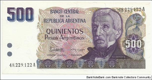 Argentina 500 Pesos Argentinos ND(1983-85) Banknote