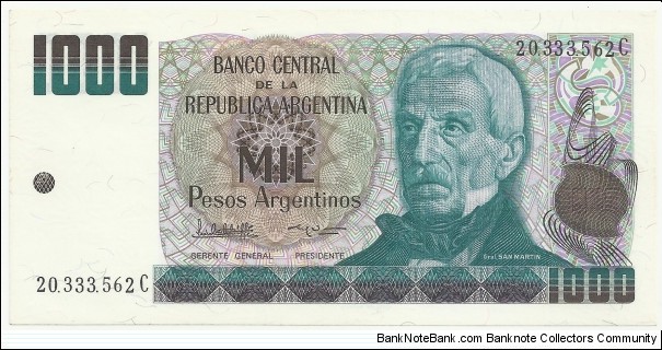 Argentina 1000 Pesos Argentinos ND(1983-85) Banknote