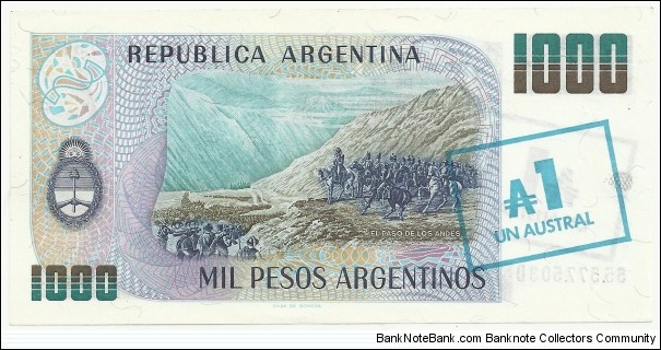 Banknote from Argentina year 1985