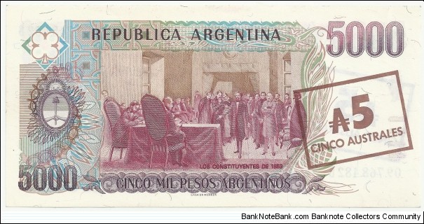 Banknote from Argentina year 1985