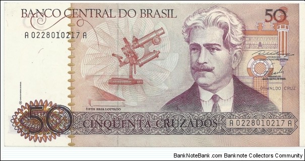 Brasil 50 Cruzados ND(1986) Banknote