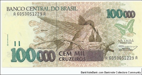 Brasil 100000 Cruzeiros ND(1990-93) Banknote