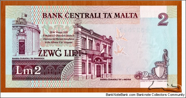 Banknote from Malta year 1989