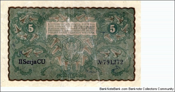 Banknote from Poland year 1919