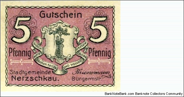 5 Pf. Notgeld city of Netzschkau Banknote