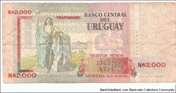 Banknote from Uruguay year 1989