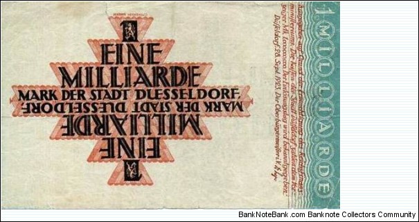Banknote from Germany year 1923