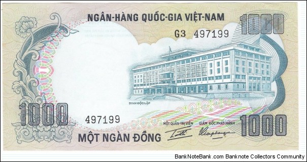 1000 Dong(South Vietnam 1972) Banknote