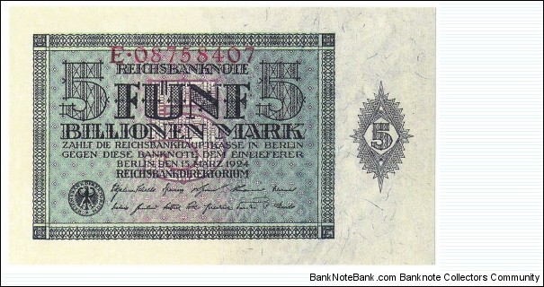 5.000.000.000.000 Mark (Modern Reprint) Banknote