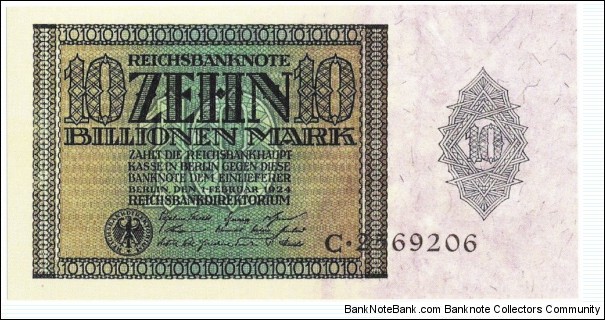 10.000.000.000.000 Mark (Modern Reprint) Banknote