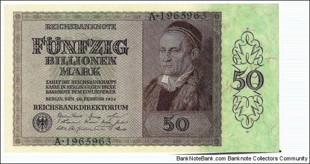 50.000.000.000.000 Mark (Modern Reprint) Banknote