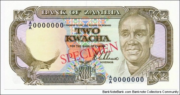 2 Kwacha - Specimen Banknote